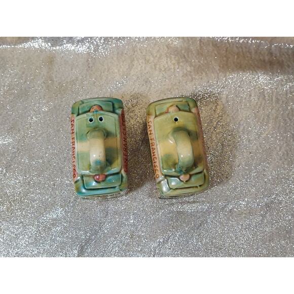 San Francisco Cable Cars Salt Pepper Shaker Set SNCO Imports Japan Souvenir - Picture 5 of 8